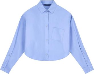 A|X Armani Exchange Regular Fit Poplin Shirt - Dames - Overhemden - Blauw - S - Katoen - Overhemden