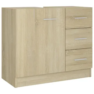 vidaXL Mobile Sottolavabo Rovere Sonoma 63x30x54 Cm Legno Multistrato - Vidaxl