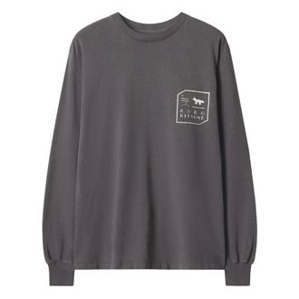 Maison Kitsun&eacute; X Kuro Long Sleeve Tee - Heren - Tops - Grijs - Maat: M Katoen