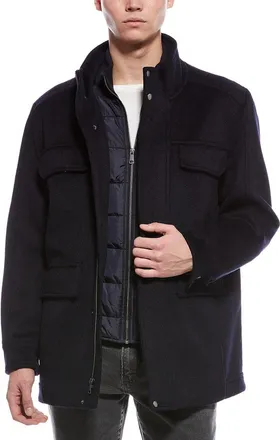 Cole Haan Multipockets Wool-Blend Field Coat