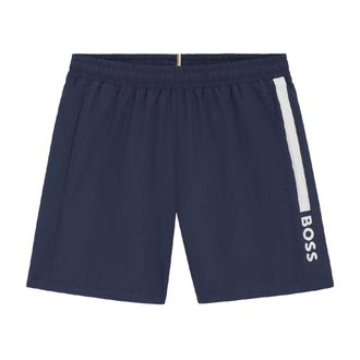 HUGO BOSS Heren Dolfijn Streep Logo Zwemshort (Marine)