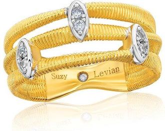 Suzy Levian Suzy Levian Golden Helix Silver Cz Ring