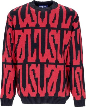 Usual Geborduurde katoenen sweater met ronde hals - Heren - Ronde hals truien - Veelkleurig - XL - Katoen - Truien & Vesten