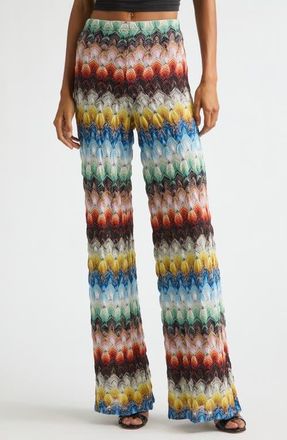 Missoni Lace Motif Lam&eacute; Pants in Multicolor On Black Base at Nordstrom, Size 42