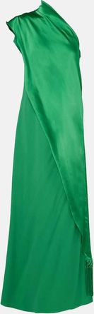 Taller Marmo Berenson one-shoulder satin gown