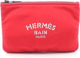 Herm&egrave;s Red Color Neoprene Pouch (Pre-Owned)