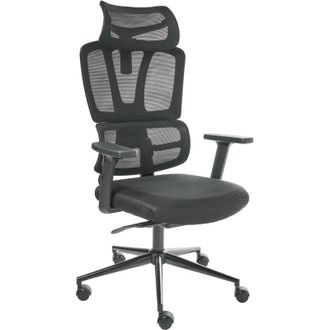 Beliani Beliani - Office Chair Mesh Swivel Seat Sliding Headrest Adjustment Armrest Up/Down Black Omega