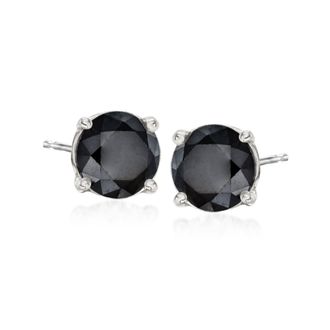Ross-Simons Black Diamond Stud Earrings in 14kt White Gold
