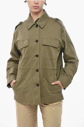Woolrich Cotton Utility Overshirt with Contrast Buttons size Xl