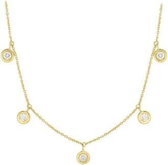 Roberto Coin Five Diamond Drop Station Necklace 530009AYCHX0