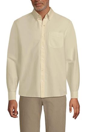 Lands End Traditional Fit Comfort-First Sail Rigger Oxford Shirt in Pale Sweet Butter at Nordstrom, Size Xx-Large