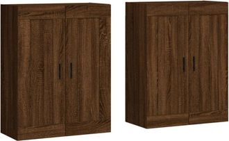 vidaXL Vidaxl - Armarios de pared 2 uds madera de ingeniería marrón roble