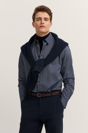 Bugatti Herren Vrijetijdsshirt met lange mouwen, ruitjespatroon en easy-care functie