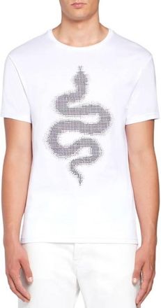 Roberto Cavalli Bead Embroidered Snake T-shirt, Size Medium