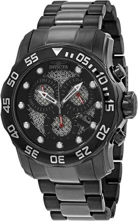 Invicta Pro Diver Chronograph Black Open Weave Dial Mens Watch 19838