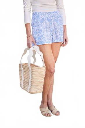 Sail to Sable Printed High Rise Shorts In Tropical Block Print
