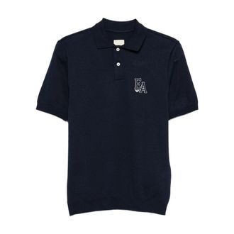 Emporio Armani Gebreid Poloshirt - Heren - Polos - Blauw - L - Tops