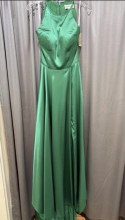 Sherri Hill Womens Halter-Neck Long Gown In Emerald