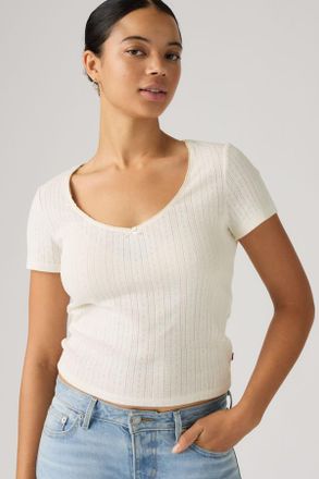 Levi's Top Sweetie a maniche corte - Donna - XS - Bianco / Egret
