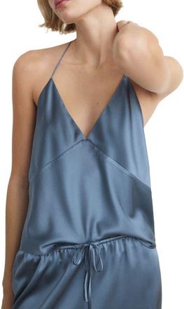 Mango Stretch Silk Camisole in Blue at Nordstrom, Size Medium