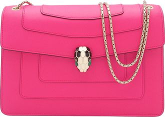 Bulgari Pink Medium Calfskin Serpenti Forever Shoulder Bag