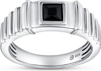 LuvMyJewelry Arashi 0.7CT Princess Cut Black Spinel Ring 925 Silver