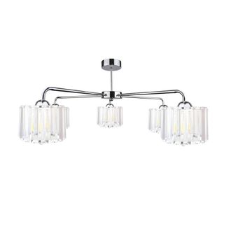 Netlighting Deco Multi Arm Semi Flush Ceiling Light Silver 60cm 5x E27