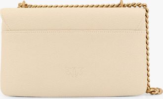 Pinko Womens Shoulder Bag Love Birds Buckle White Leather