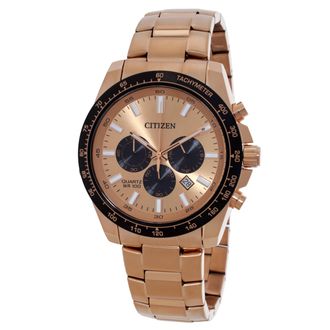 Citizen Chronograph Quartz Rose Gold Dial Mens Watch AN8236-52P
