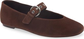 Reformation Bethany Ballet Flat in Espresso Suede at Nordstrom, Size 10.5