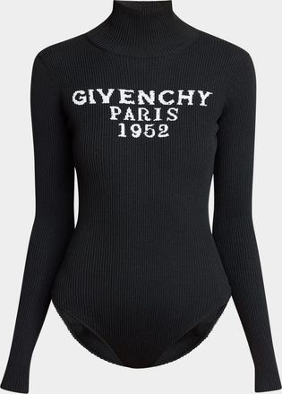 Givenchy High-Neck Logo-Print Bodysuit