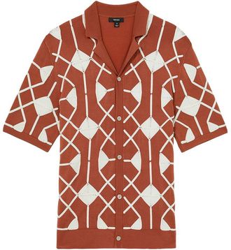 Reiss Terrazzo Cuban Button Top
