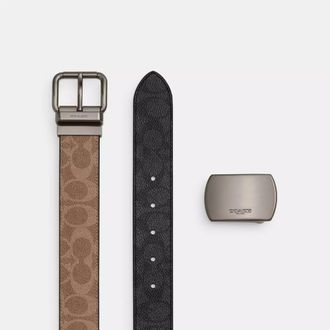 Coach Boxed Roller Buckle Cut-To-Size Reversible Belt, 38 Mm
