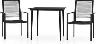 vidaXL Juego De Comedor De Jard&iacute;n 3 Piezas Negro Vidaxl