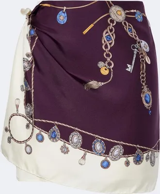 Versace Gonna in twill di seta con stampa