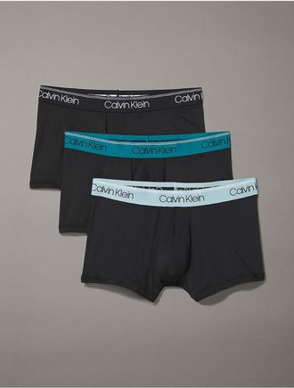 Calvin Klein Mens Micro Stretch 3-Pack Low Rise Trunk - Multi - XL