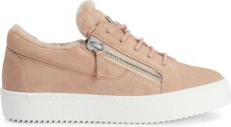 Giuseppe Zanotti Roze Elegante Gesloten Platte Sneakers - Dames - Sneakers - Roze - 37 EU - Leer - Schoenen