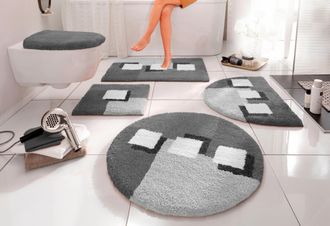 My Home Badematte »Ada, Badvorleger, Badezimmer Teppich« Höhe 21 mm rutschhemmend beschichtet fussbodenheizungsgeeignet schnell trocknend strapazierfähig Badt