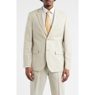 Open Edit Slim Fit Solid Linen Blend Sport Coat in Beige Birch at Nordstrom, Size 36