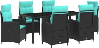vidaXL Juego De Comedor Para Exteriores 7 Uds. Rat&aacute;n Sint&eacute;tico Vidaxl