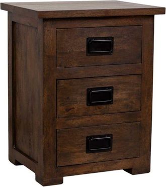 Wanderlust Deco Mesita De Madera Artesanal Marr&oacute;n 51x40x64h Cm