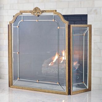 Frontgate Chelsea Beveled Glass Fireplace Screen - Frontgate