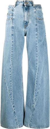Maison Margiela Wide Leg Jeans - Dames - Loose Fit Jeans - Blauw - XS - Katoen - Jeans