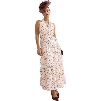 Phase Eight Nita Polka Dot Maxi Dress in Cream at Nordstrom, Size 10