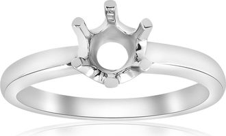 Pompeii3 Solitaire Solstice Style Engagement Ring Setting 14K White Gold Size Selectable
