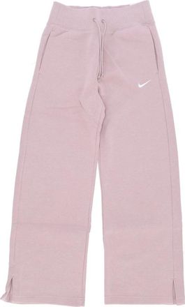 Nike Fleece Wijde Pijpen Trainingsbroek - Dames - Trainingsbroeken - Roze - L - Katoen - Fitness