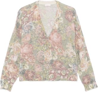 Liu Jo Cardigan crop a fiori - Rosa