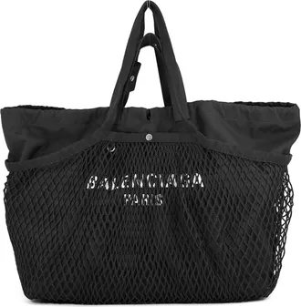 Balenciaga Black Canvas Nylon Handbag Tote Bag (Pre-Owned)