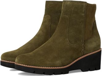 Vionic Ariana Zip Short Boots Womens Boots Dark Olive Suede : 6.5 W, Leather