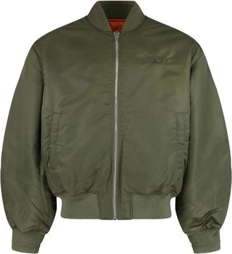 Diesel Bomberjack met geborduurd logo - Heren - Bomber jackets - Groen - XL - Jassen